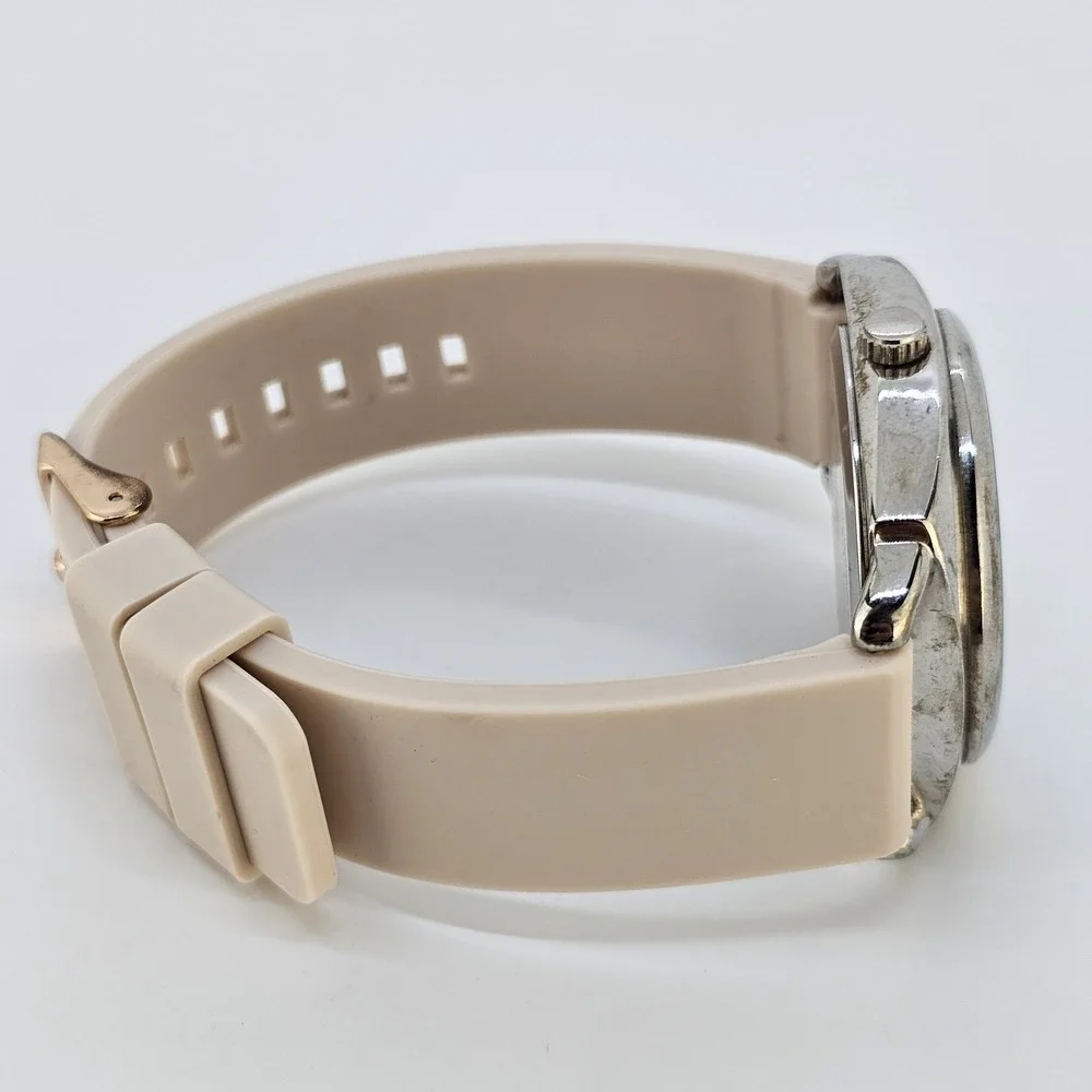 Gossip Women's Analog Watch 38MM White Dial Cream Plastic Bands NEW Battery